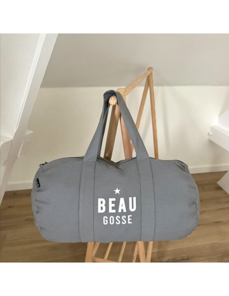 Sac polochon - "Beau gosse" Grison