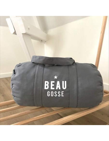 Sac polochon - "Beau gosse" Grison