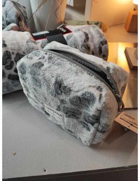 Trousse de toilette - Coeurs gris